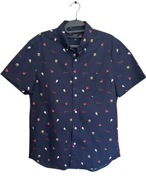 J. Crew Flex Summer Treats Novelty Print Short Sleeve Button Up Shirt | Medium